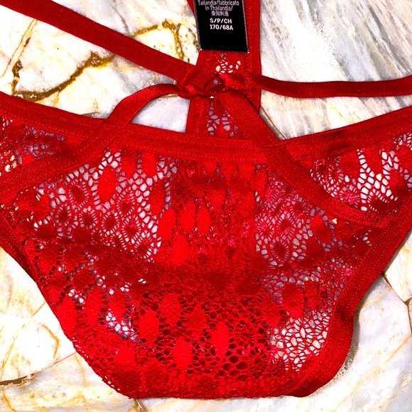 VS Sheer Mesh V-String Very Sexy Thong Panty Red Small - Picture 8 of 8
